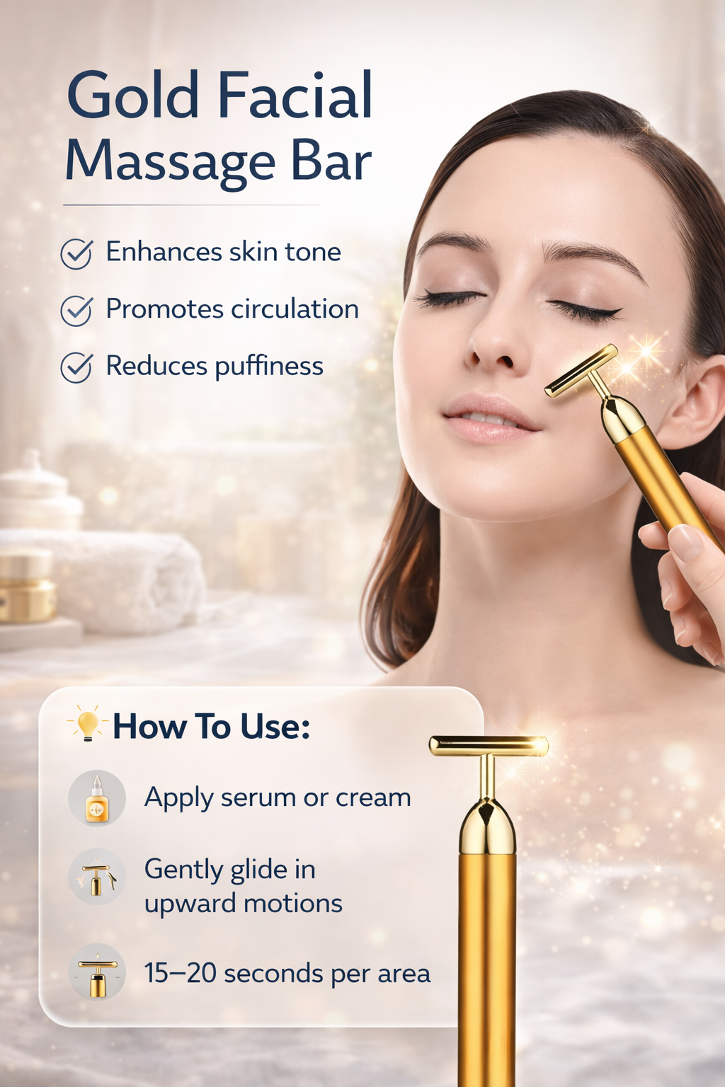 24K Gold Facial Massage Roller