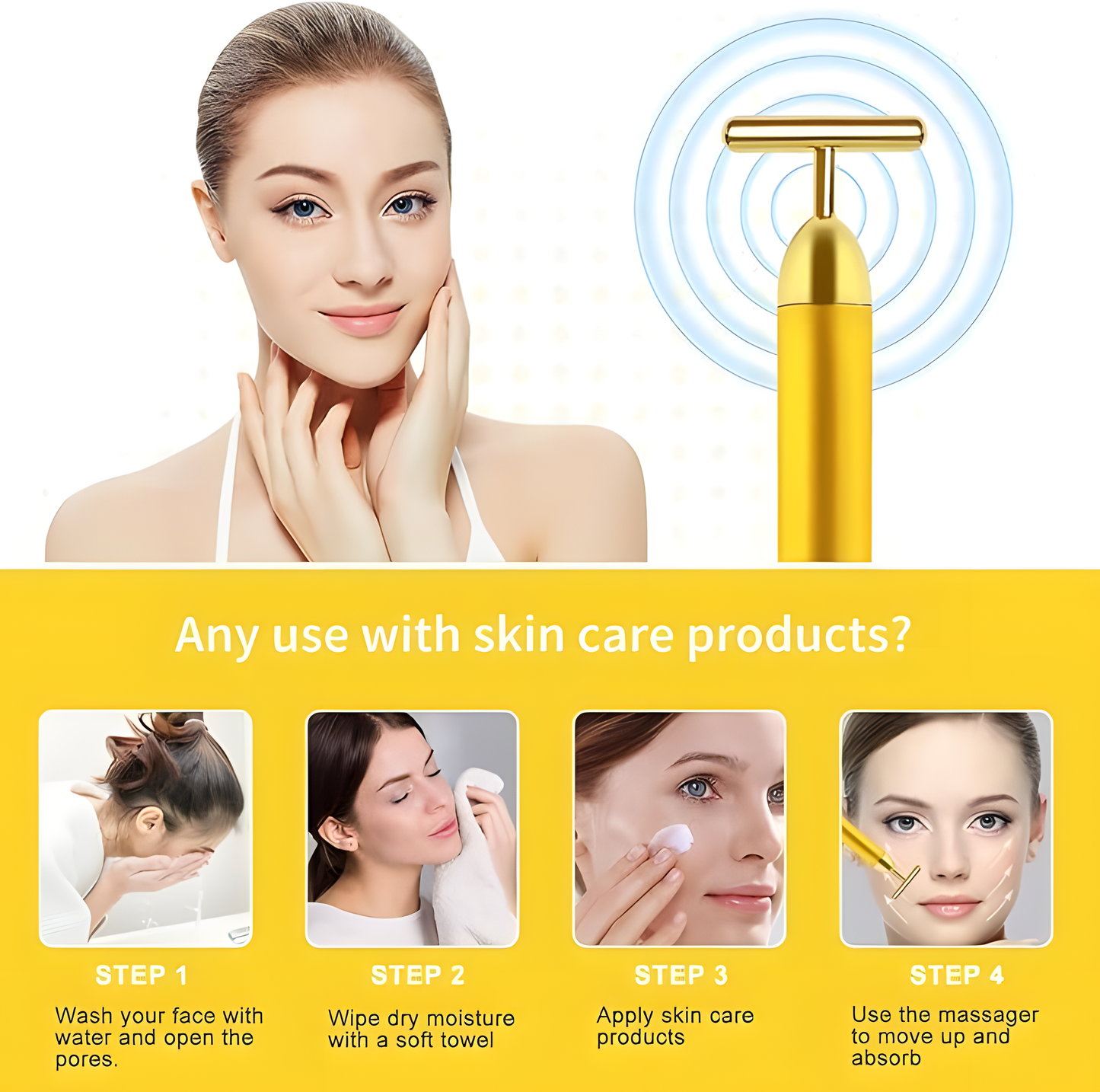 24K Gold Facial Massage Roller